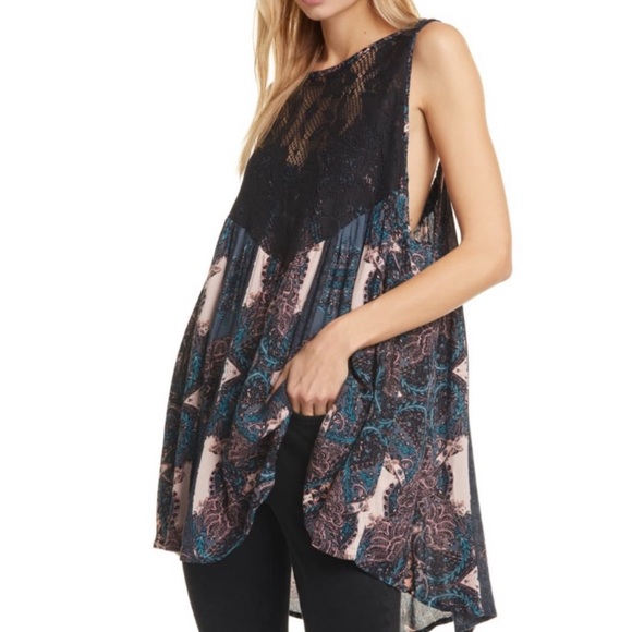 Free People Count Me In Trapeze Lace Mini Dress - Picture 2 of 6